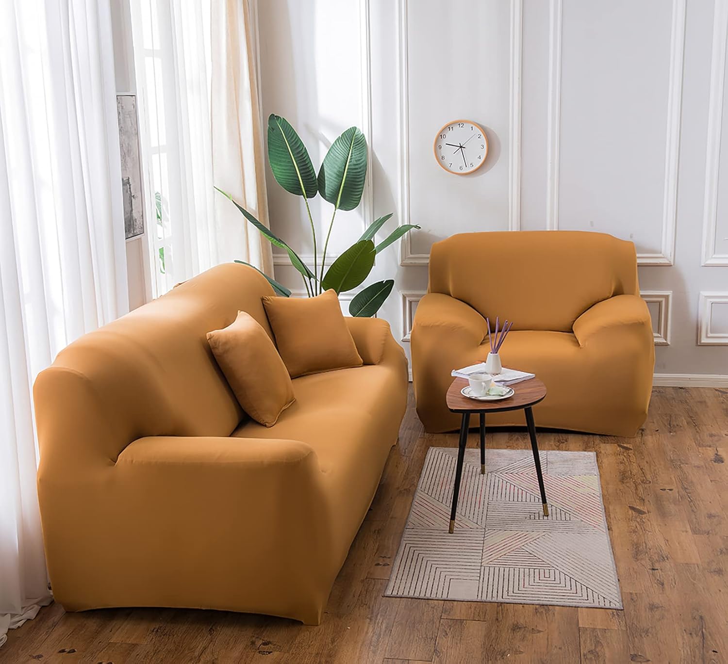 House of Quirk Polyester Universal Big Elasticity Cover for Couch Flexible Stretch Sofa Slipcover (Tan, Single Seater, 90-145cm) - View 3